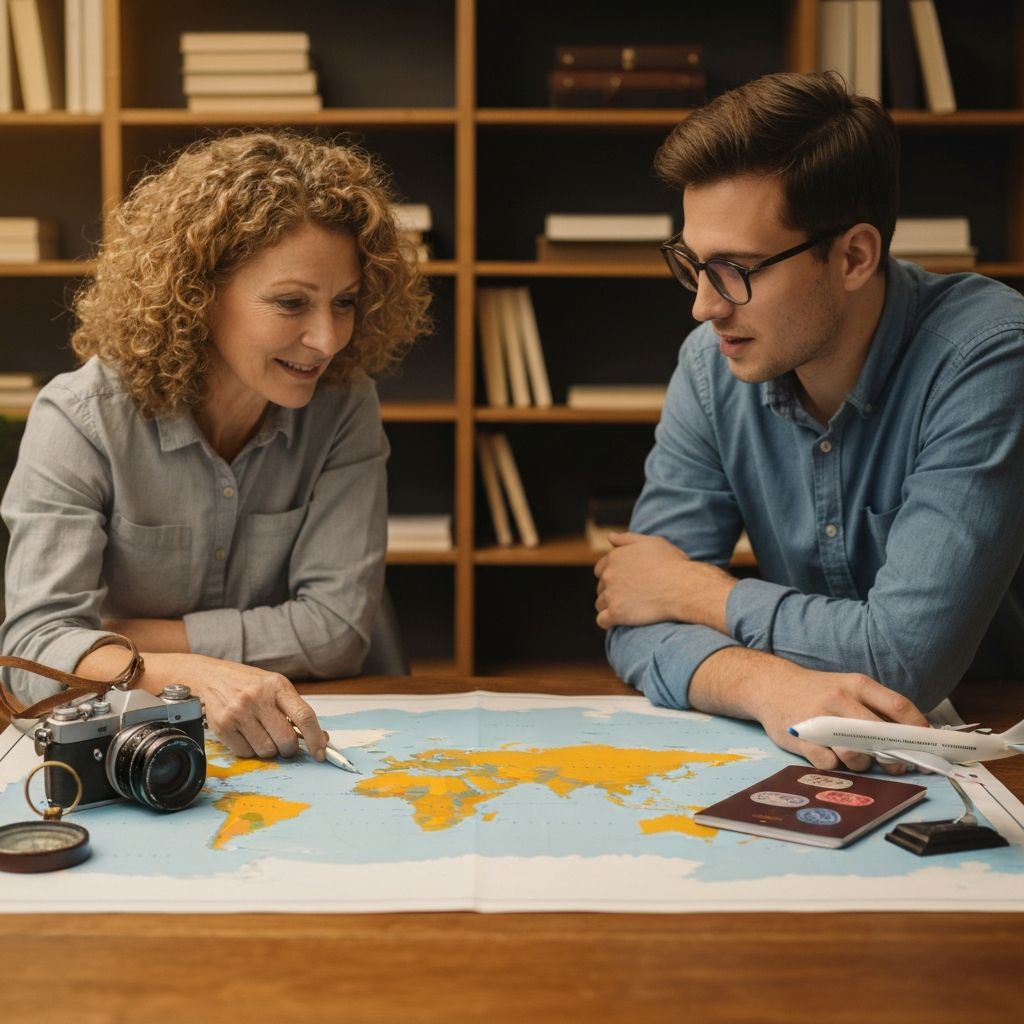 Travel team planning adventures